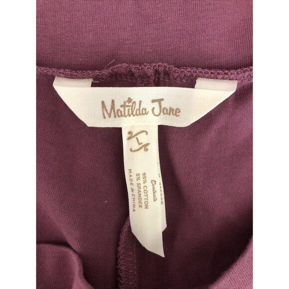 Matilda Jane L Syllabus Ruffle Cropped Pants Dusky Purple EUC #33690B - Picture 4 of 5